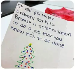Christmas Tree Holiday Card to Veterans from the YMCA Members