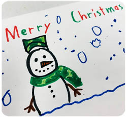 Snowman Holiday Card to Veterans from the YMCA Members