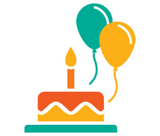 Cake and Balloons Icon