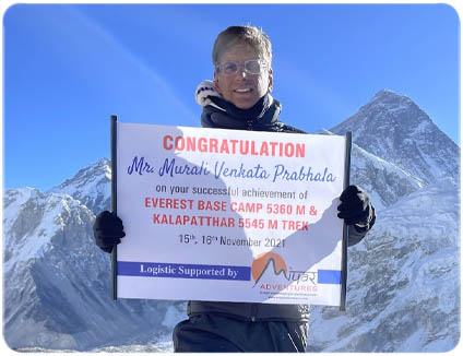 Murali Prabhala at Everest Base Camp