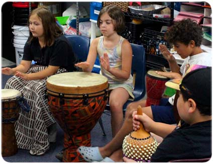 Camp Create Campers playing musical instruments