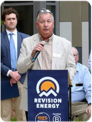 Mike LaChance Speaking at the Ribbon Cutting for Solar Installation